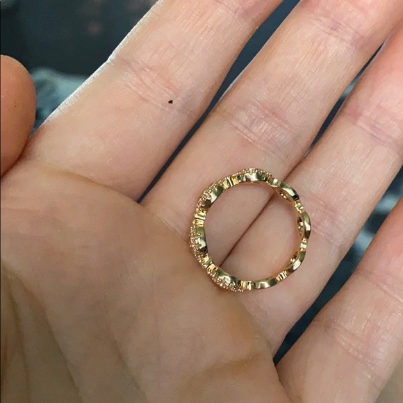 18k Yellow Gold Plated Ring White Sapphire - Picture 10 of 13